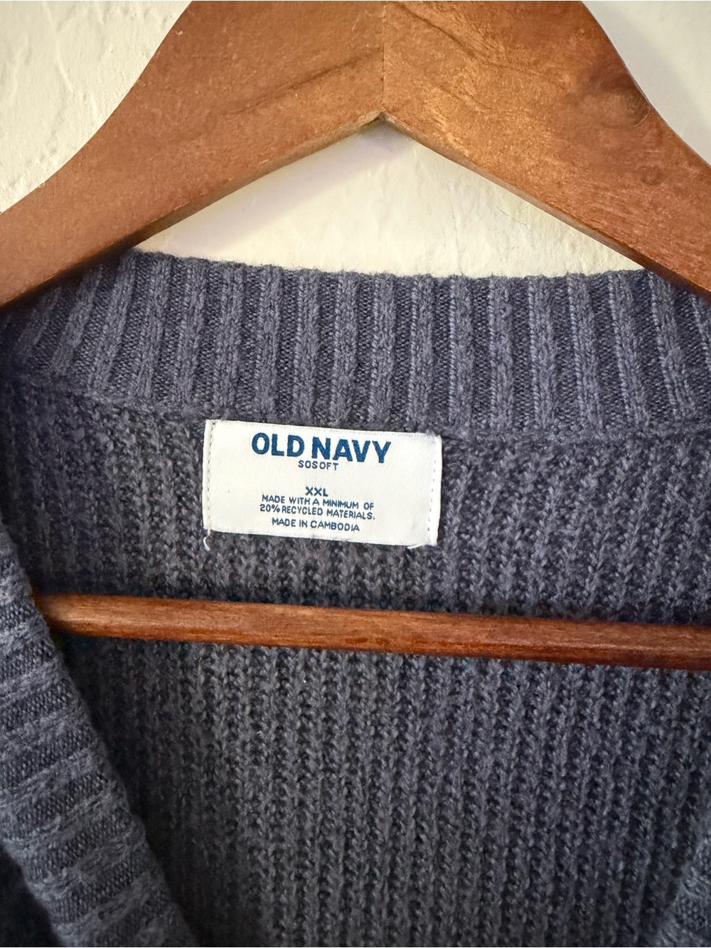 Old Navy SoSoft Blue Textured Knit Sweater Women’s XXL Cozy Oversized - Picture 3 of 5